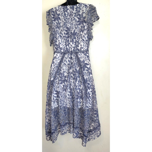Just Taylor Blue Lace Dress Sz 10 Angel Cottage Core Romantic Prairie Midi Prom - Picture 13 of 16